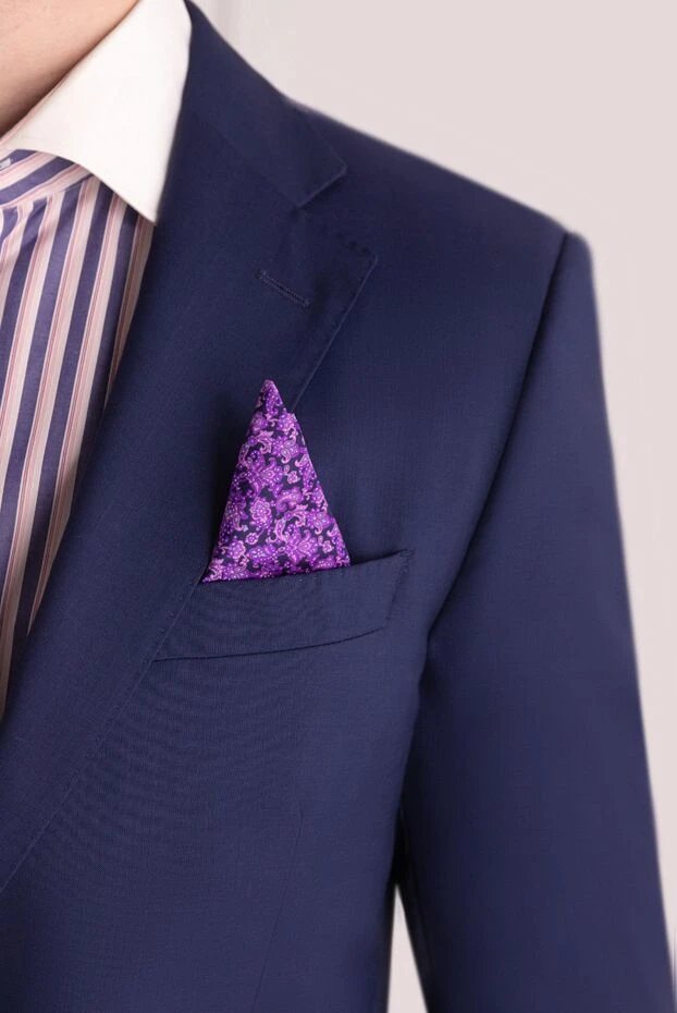 Stefano Ricci шелковая пушетте фиолетового цвета с узором пейсли 151033 - фото 2