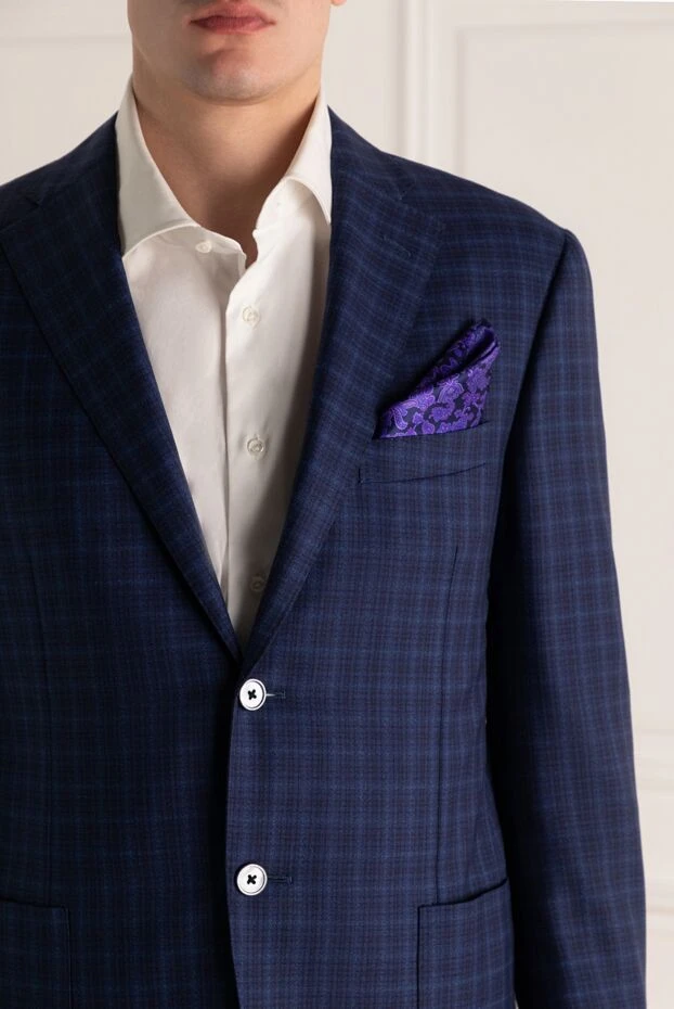 Пушетте из шелка с контрастным растительным орнаментом - фото 2