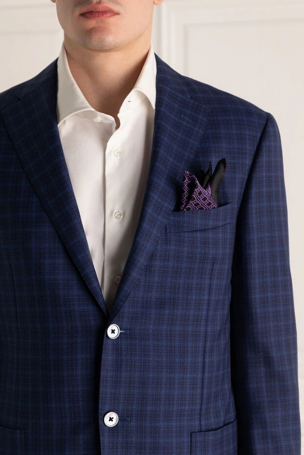 Stefano Ricci шелковая пушетте черного цвета с фиолетовым геометрическим узором 151040 - фото 2