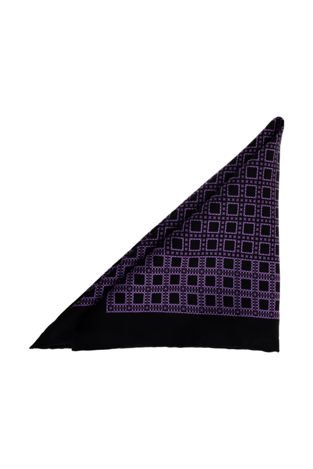 Stefano Ricci шелковая пушетте черного цвета с фиолетовым геометрическим узором 151040 - фото 3