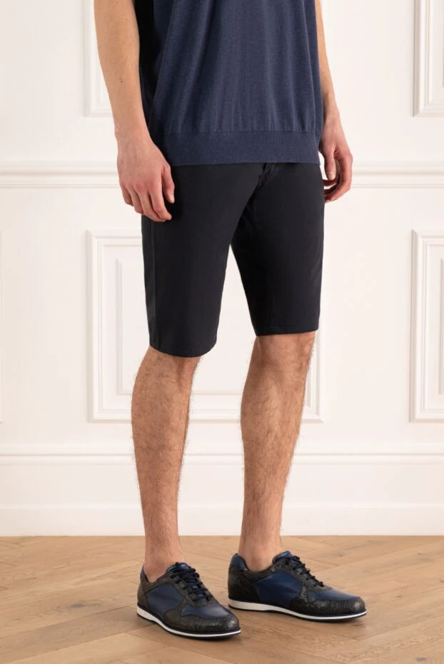 Bro-Ship көк-көк түсті ерлерге арналған бес қалталы шорт
 151053 - фото 3