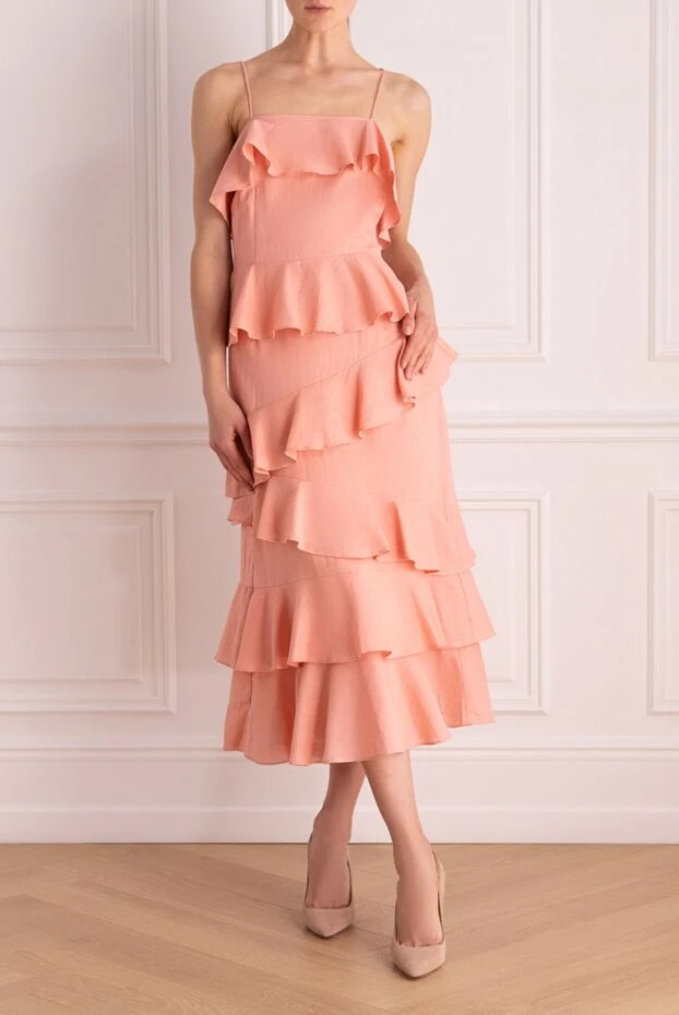 Fleur de Paris woman pink linen and cotton dress for women купить с ценами и фото 151059 - photo 2