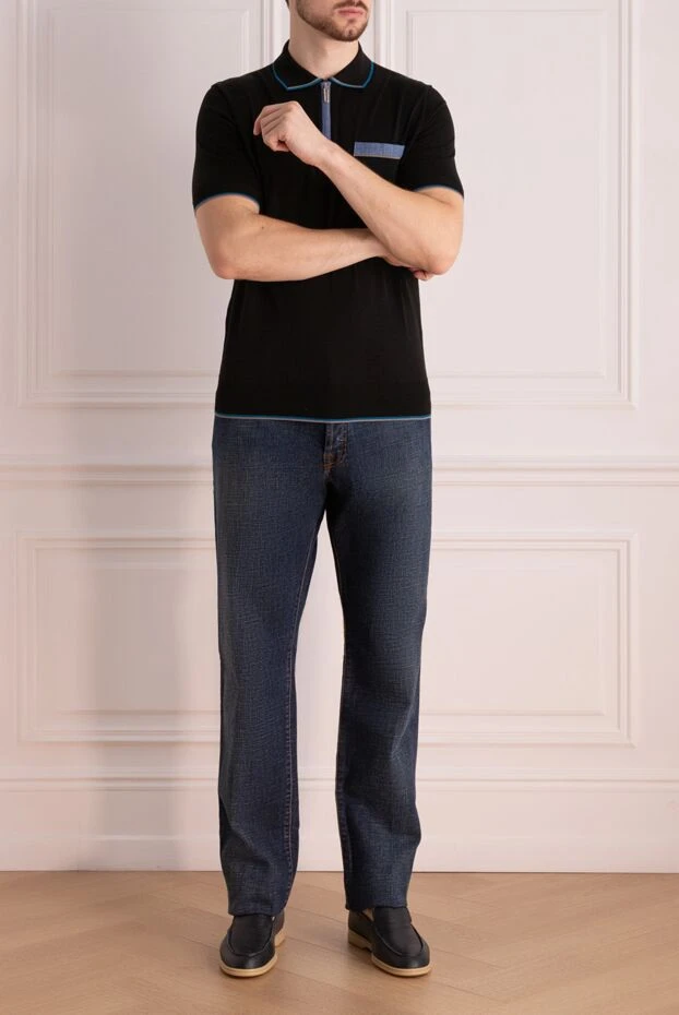 Stefano Ricci мужские джинсы синего цвета натуральный хлопок
151081 - фото 2