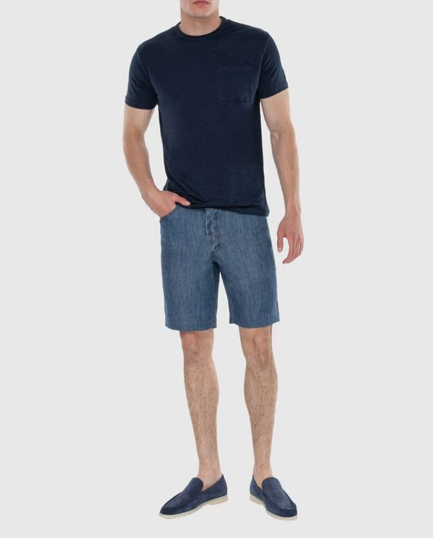 Ерлерге арналған көк бамбук шорттары - фото 2