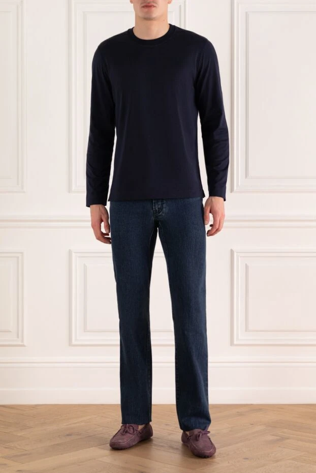 Brioni man cotton and elastane blue jeans for men купить с ценами и фото 151091 - photo 2