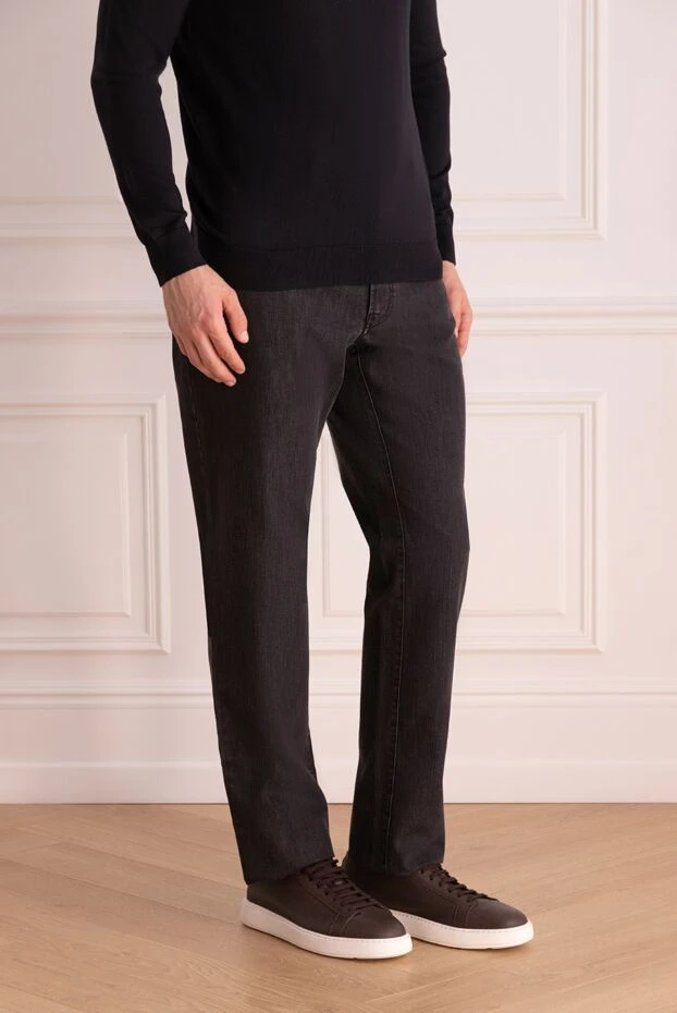 Brioni man black cotton and elastane jeans for men купить с ценами и фото 151092 - photo 2