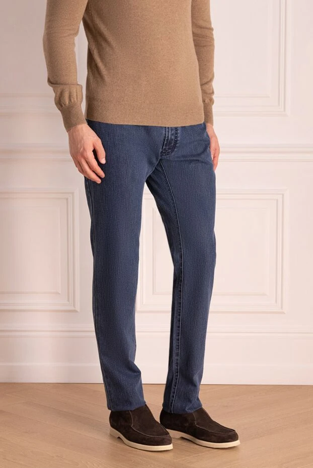 Brioni текстуралық әсері бар мақта джинсыдан жасалған джинсы
 151094 - фото 3