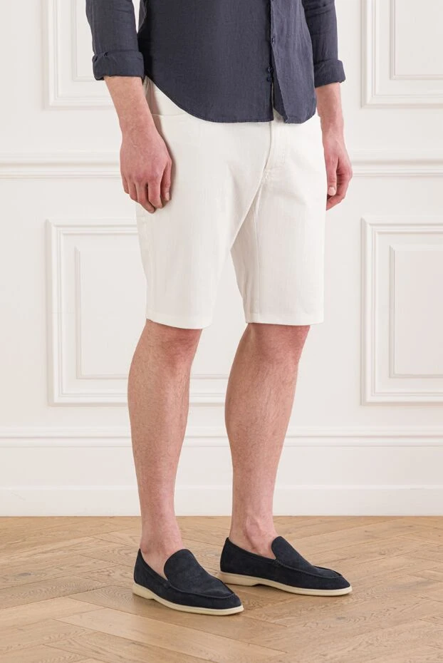 Brioni мужские белые хлопковые шорты 151099 - фото 3