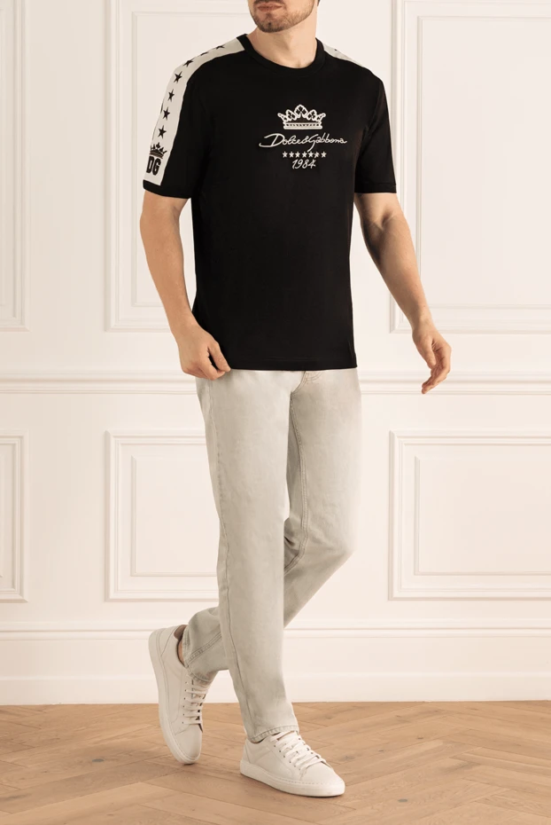 Dolce & Gabbana man black cotton t-shirt for men купить с ценами и фото 151111 - photo 2