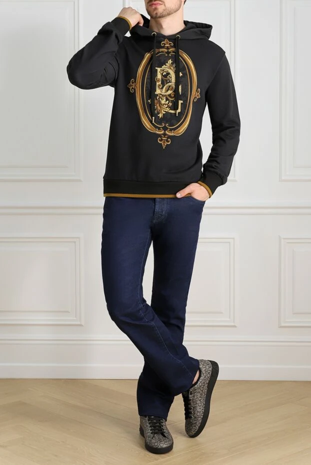 Dolce & Gabbana man men's cotton hoodie black купить с ценами и фото 151182 - photo 2