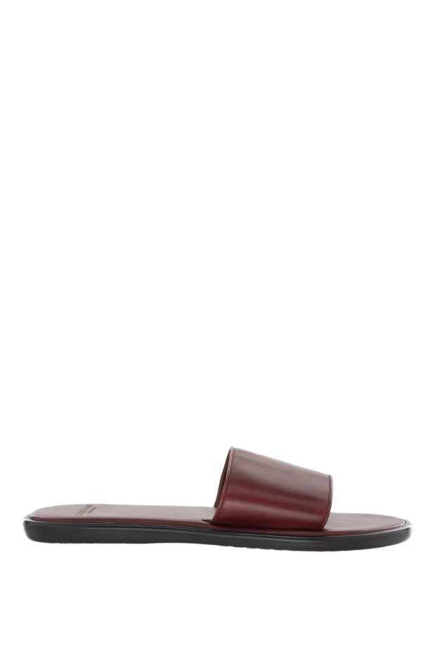 Cortigiani man leather slippers burgundy for men купить с ценами и фото 151232 - photo 1