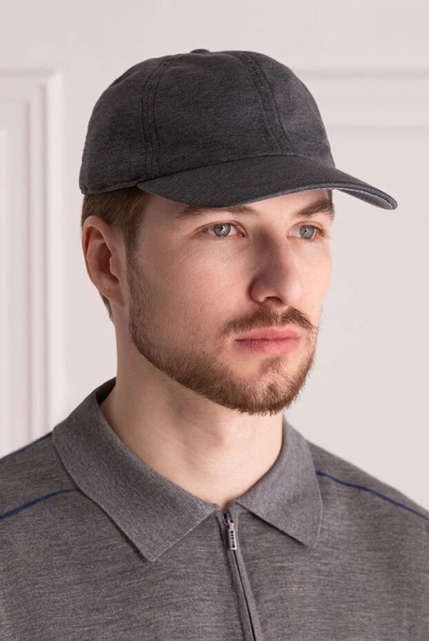 Cortigiani man cap made of cotton, silk and polyamide gray for men купить с ценами и фото 151235 - photo 2