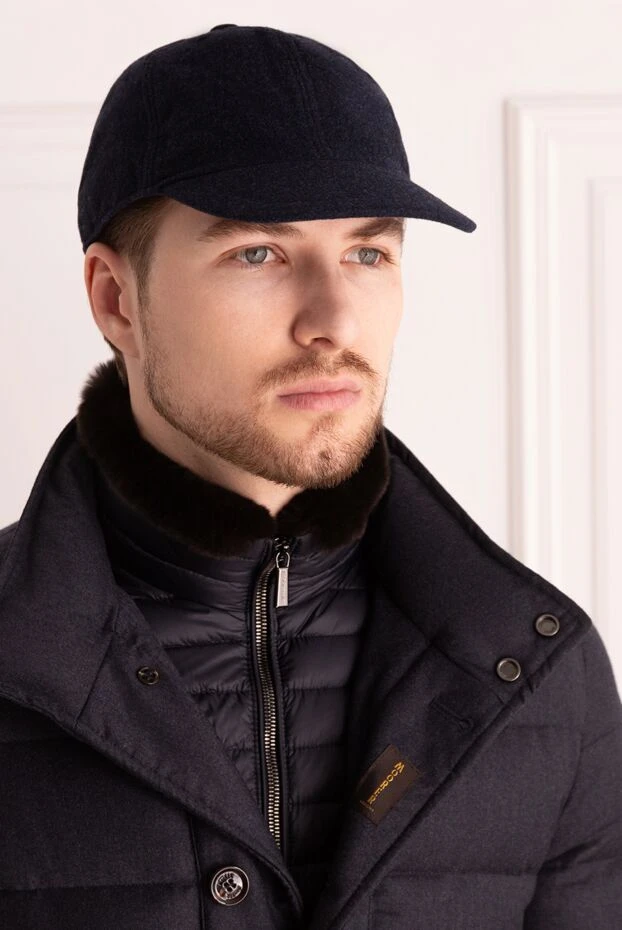 Cortigiani man blue wool cap for men купить с ценами и фото 151236 - photo 2