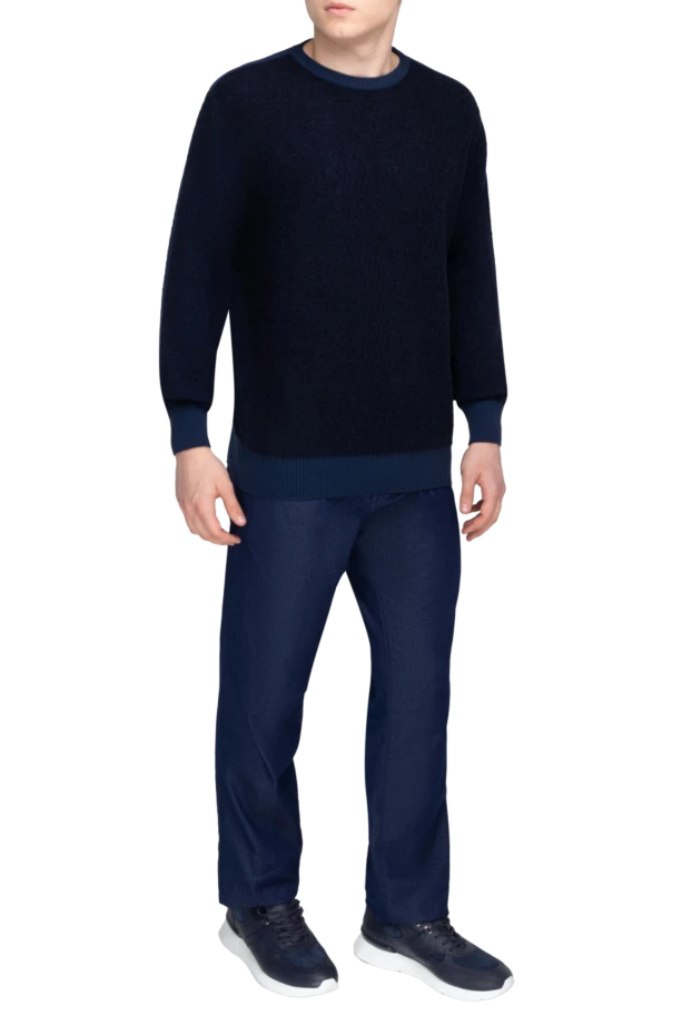 Cortigiani man wool and polyamide jumper blue for men купить с ценами и фото 151243 - photo 2