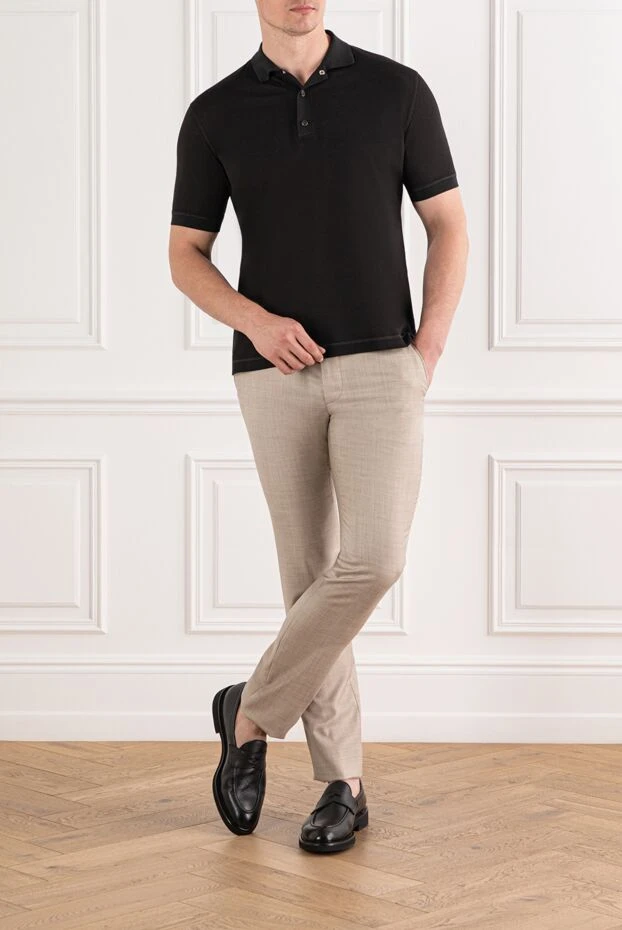 Cortigiani ашық көк манжеттер мен плакаттары бар бежевый мақта полосы
 151252 - фото 2