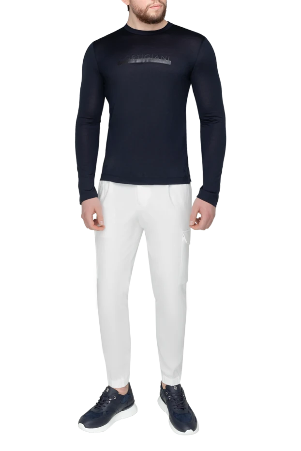 Cortigiani man long sleeve silk blue for men купить с ценами и фото 151256 - photo 2