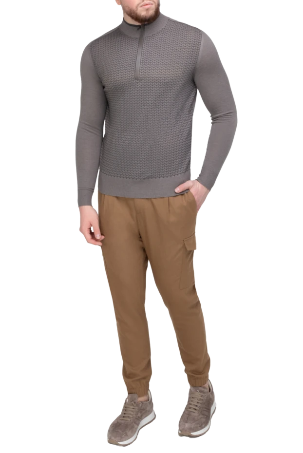 Cortigiani man wool and cotton troyer brown for men купить с ценами и фото 151273 - photo 2