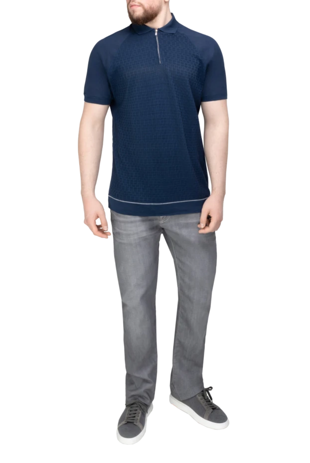 Cortigiani man cotton polo blue for men купить с ценами и фото 151287 - photo 2