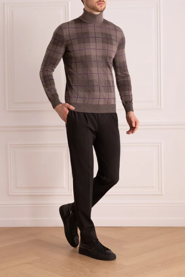 Cortigiani man gray wool and elastane trousers for men купить с ценами и фото 151299 - photo 2