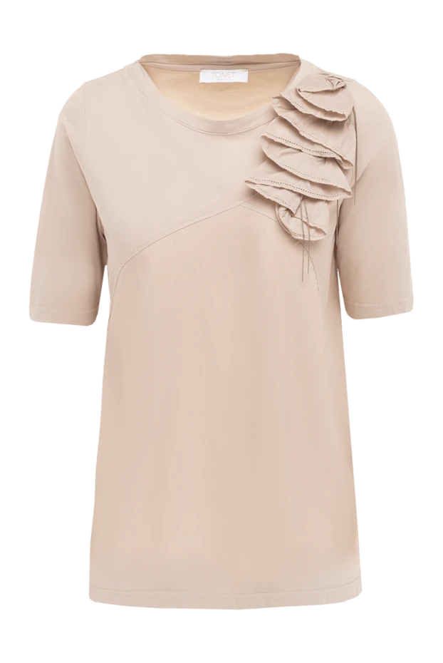 Tonet woman beige cotton blouse for women купить с ценами и фото 151314 - photo 1