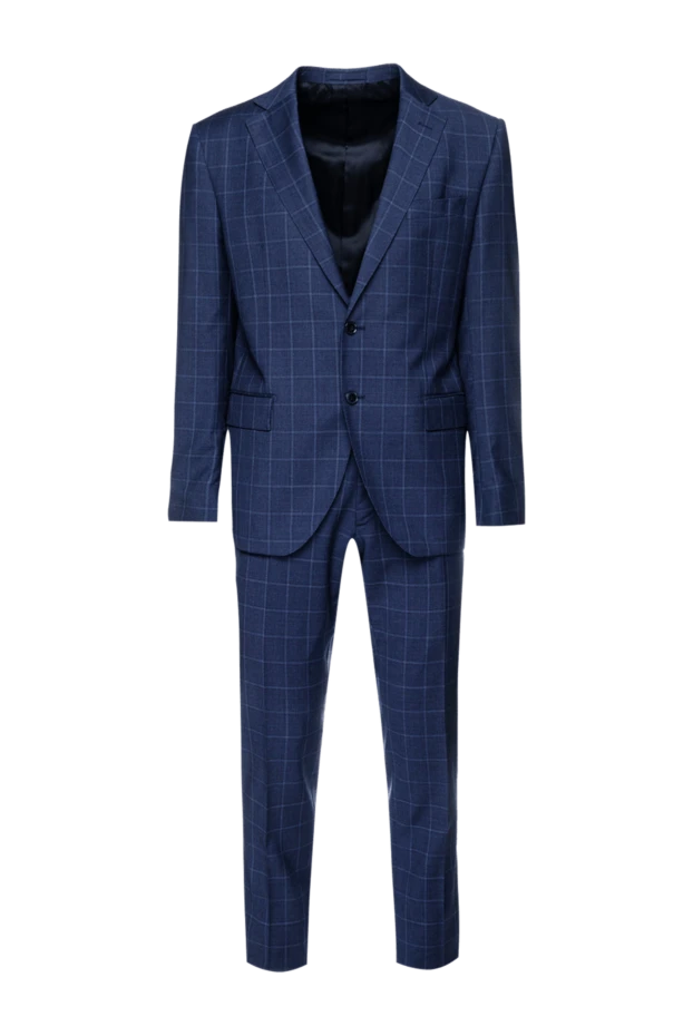 Lubiam man men's suit made of wool, blue купить с ценами и фото 151321 - photo 1