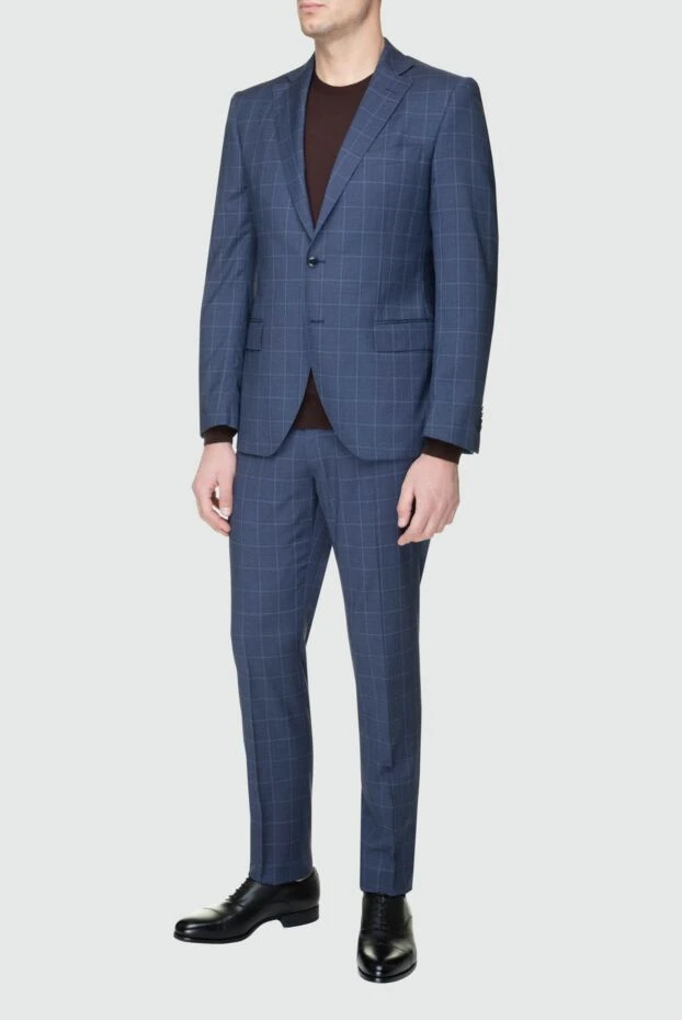 Lubiam man men's suit made of wool, blue купить с ценами и фото 151321 - photo 2