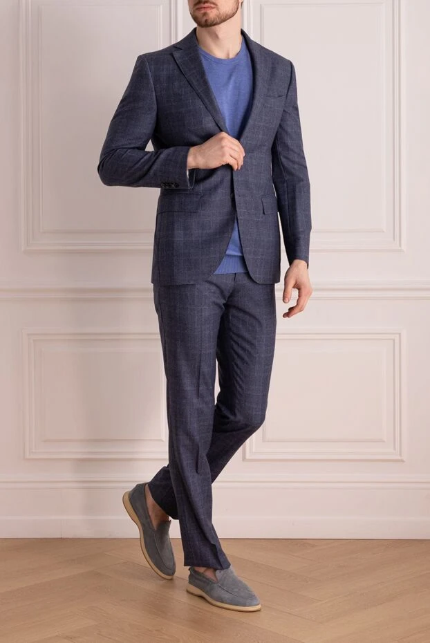 Lubiam man men's blue wool suit купить с ценами и фото 151330 - photo 2