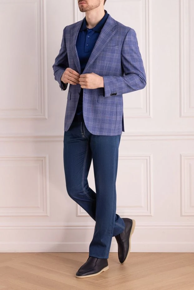 Lubiam man blue wool jacket for men купить с ценами и фото 151331 - photo 2