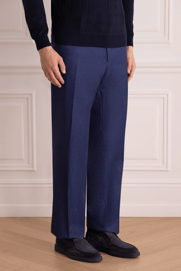 Lubiam man blue wool trousers for men купить с ценами и фото 151334 - photo 2