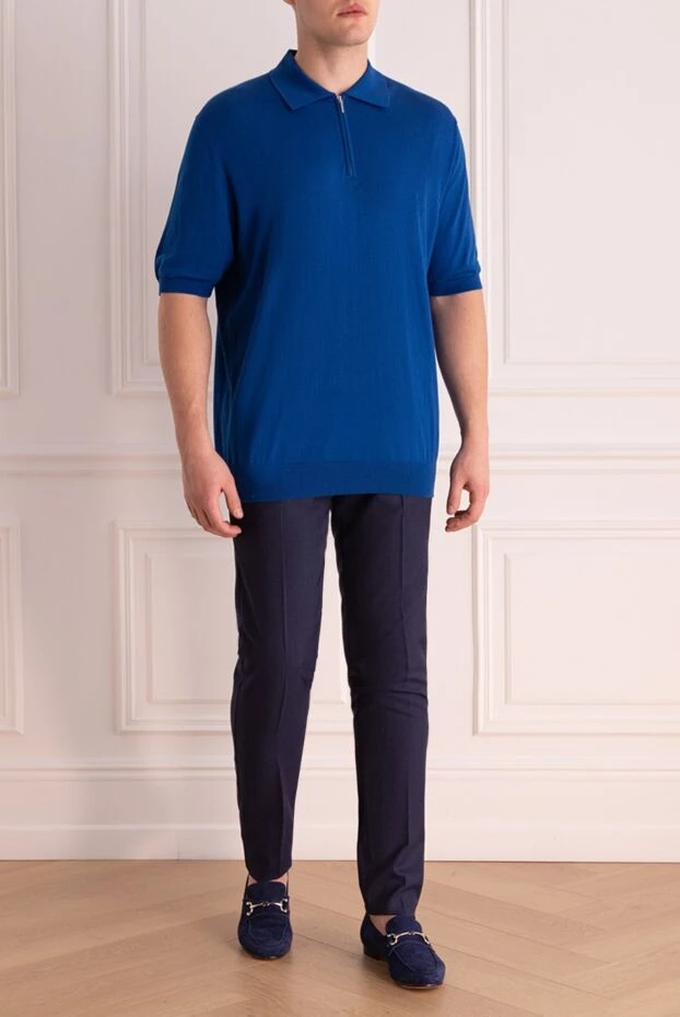 Lubiam man blue wool trousers for men купить с ценами и фото 151335 - photo 2