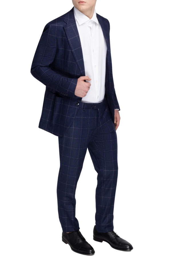 Lubiam man men's suit made of wool, blue купить с ценами и фото 151343 - photo 2