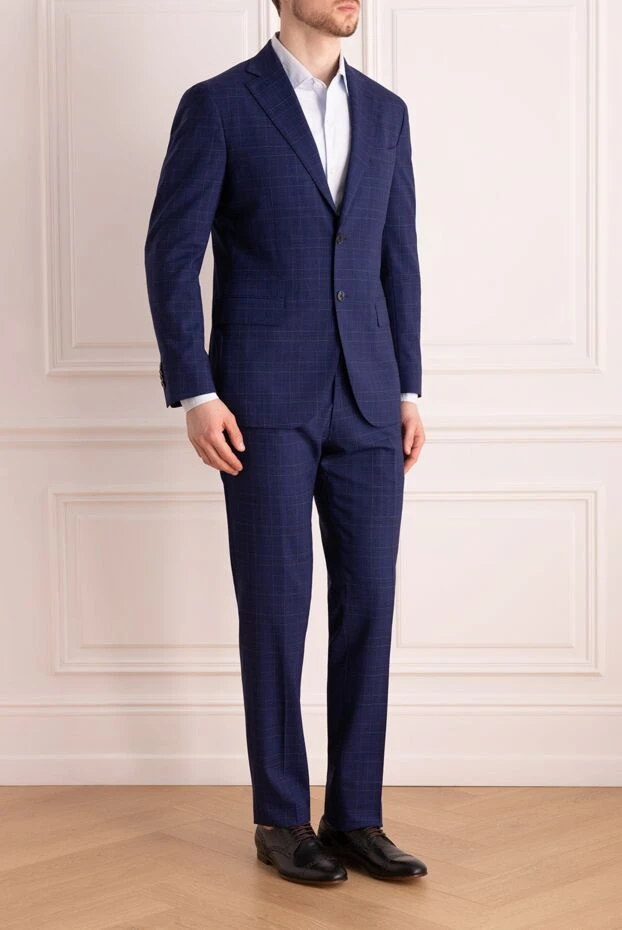 Lubiam men’s blue wool suit in prince of wales check 151344 - photo 3