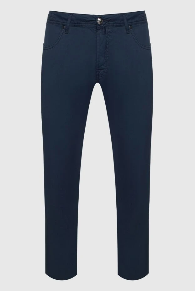 Jacob Cohen man blue cotton and silk jeans for men купить с ценами и фото 151376 - photo 1