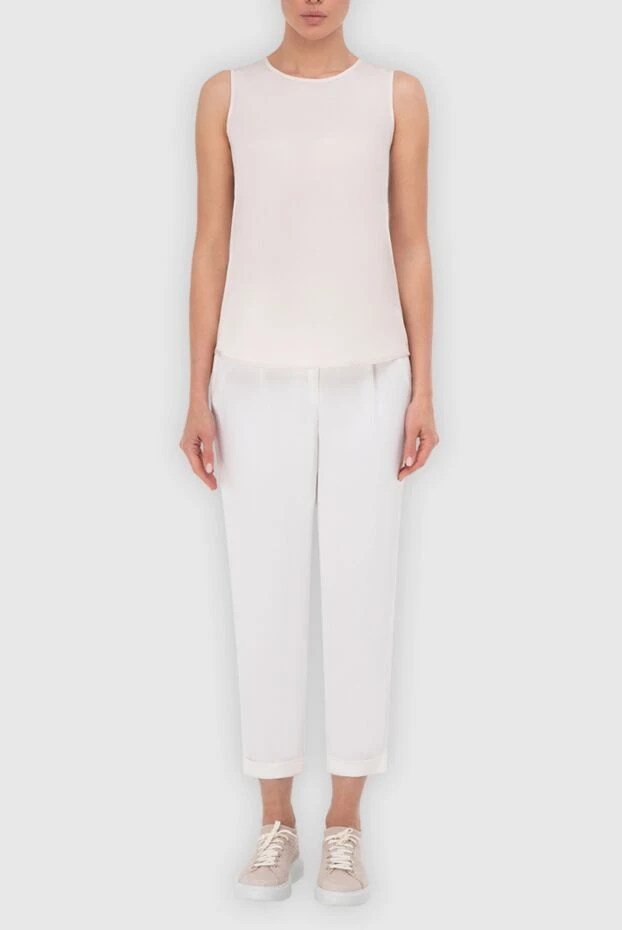 Peserico woman white linen trousers for women купить с ценами и фото 151484 - photo 2