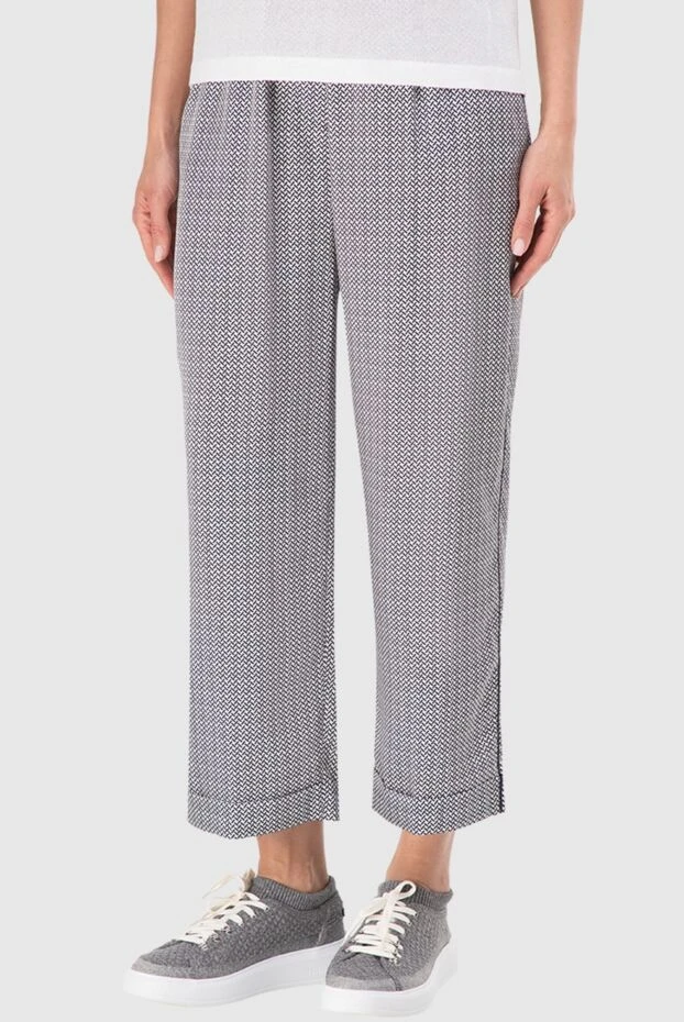 Peserico woman gray acetate and cupra trousers for women купить с ценами и фото 151581 - photo 2