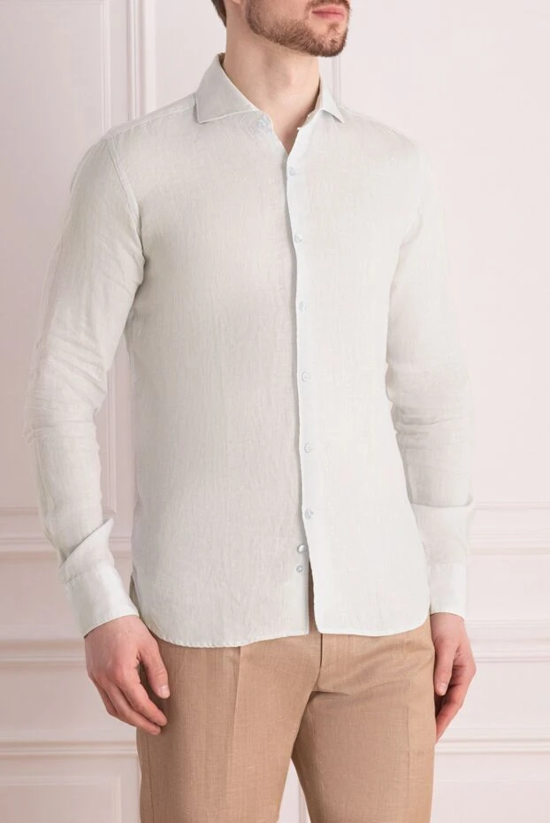 Orian linen shirt with long sleeves in a delicate mint tone
 151606 - photo 3