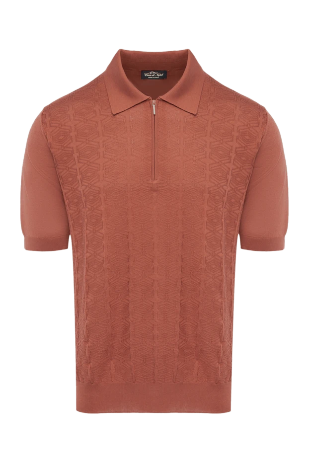 Cesare di Napoli man silk polo orange for men купить с ценами и фото 151633 - photo 1