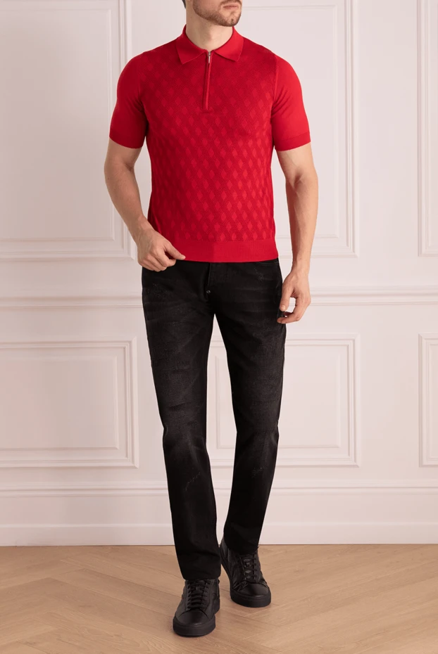 Cesare di Napoli man silk polo red for men купить с ценами и фото 151644 - photo 2