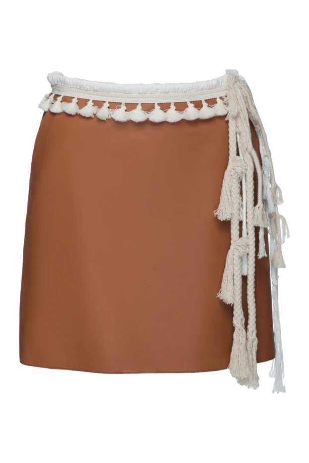 Loewe woman brown leather skirt for women купить с ценами и фото 151669 - photo 1