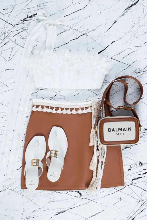 Loewe terracotta leather mini skirt with braided belt and tassels 151669 - photo 2