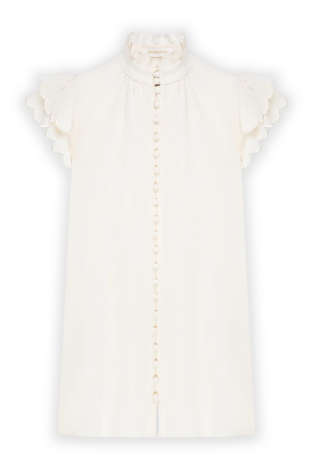 Zimmermann түймелері бар әйелдердің сары ұзын блузкасы 151701 - фото 1