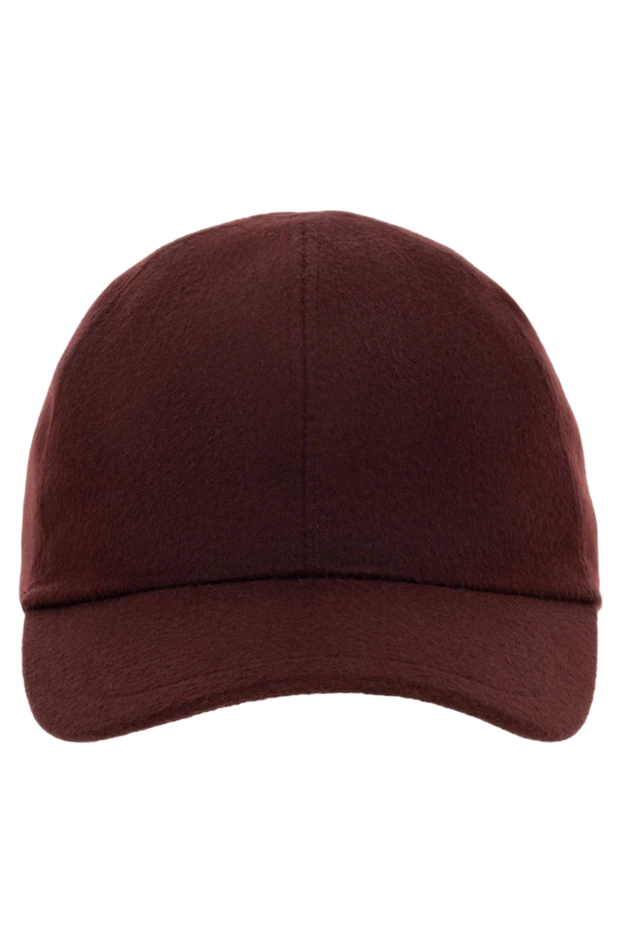 Cesare di Napoli man cashmere and silk cap burgundy for men купить с ценами и фото 151709 - photo 1