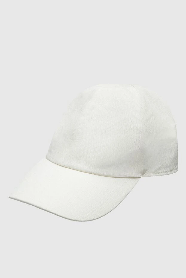 Fleur de Paris кепка базовая из льна белая женская 151712 - фото 3