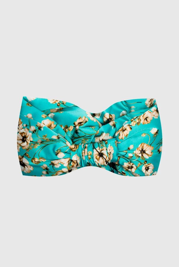 Fleur de Paris повязка женская голубая шелковая с белыми цветами 151718 - фото 3