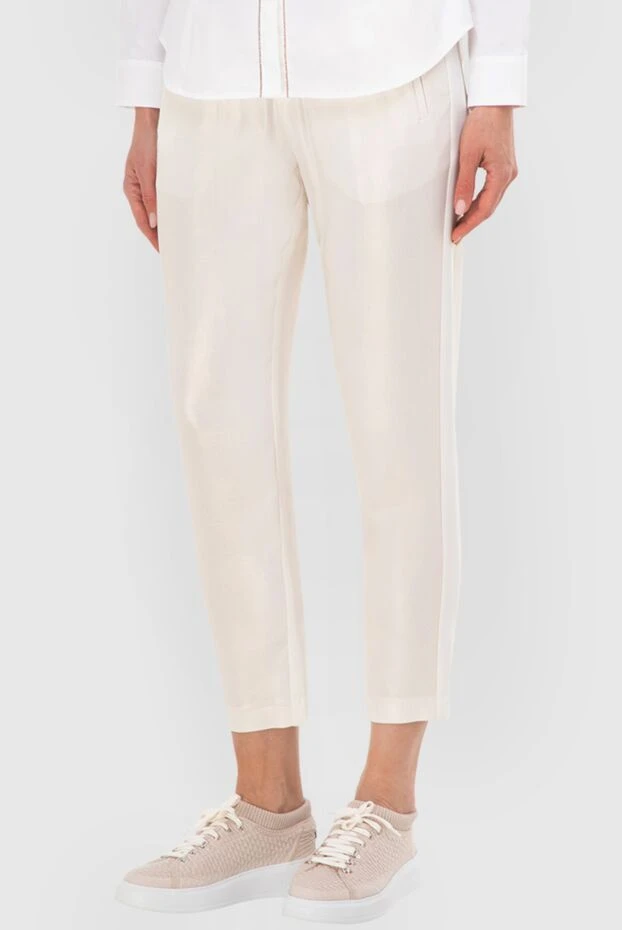 Panicale woman white viscose trousers for women купить с ценами и фото 151753 - photo 2