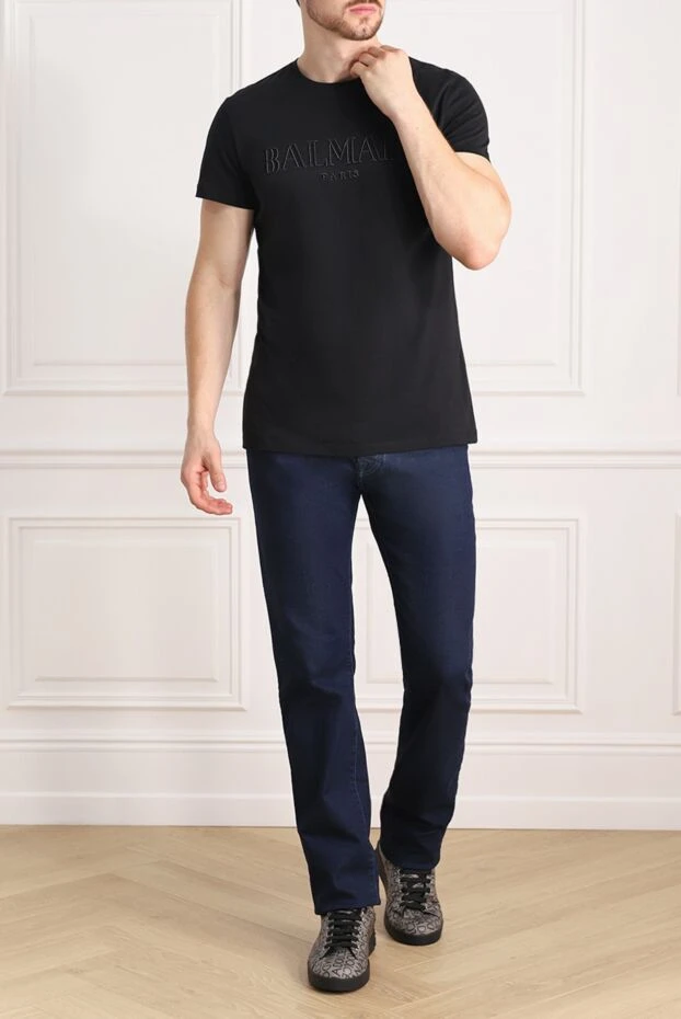 Balmain man black cotton t-shirt for men купить с ценами и фото 151826 - photo 2