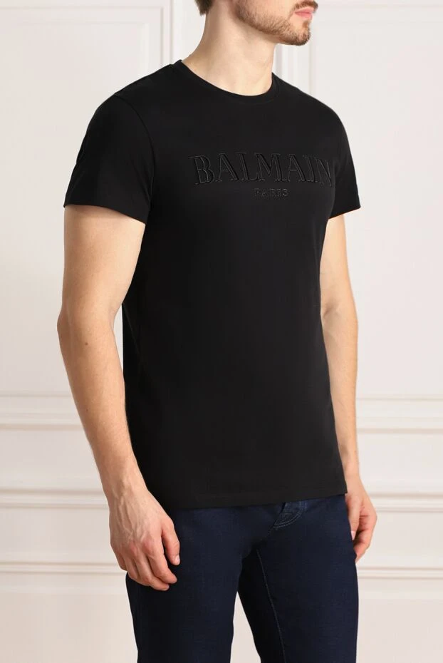 Balmain man black cotton t-shirt for men 151826 - photo 3