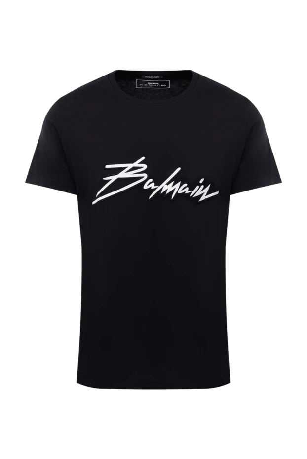 Balmain man black cotton t-shirt for men купить с ценами и фото 151828 - photo 1