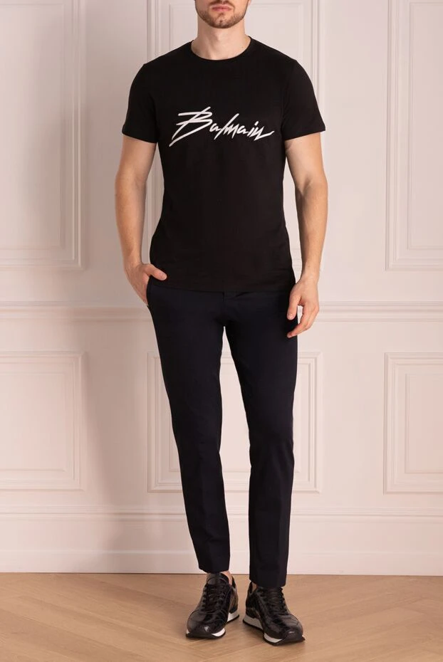 Balmain man black cotton t-shirt for men купить с ценами и фото 151828 - photo 2