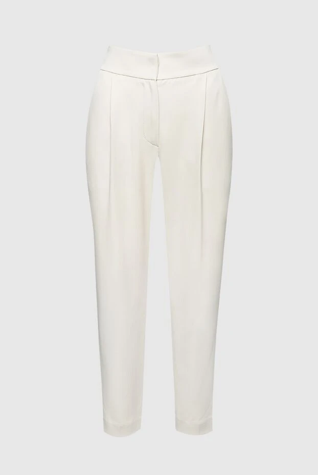 Brunello Cucinelli woman beige acetate and silk trousers for women купить с ценами и фото 151869 - photo 1